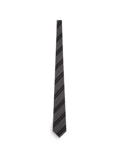 Saint Laurent wide striped tie in silk jacquard