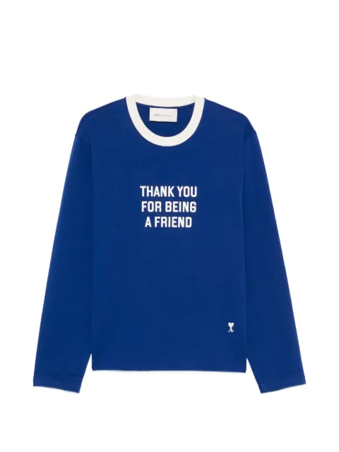 AMI Paris playera manga larga con eslogan estampado