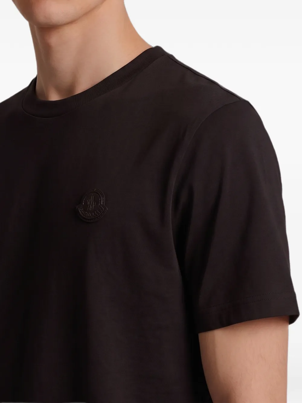 Moncler Katoenen T-shirt met logo Zwart