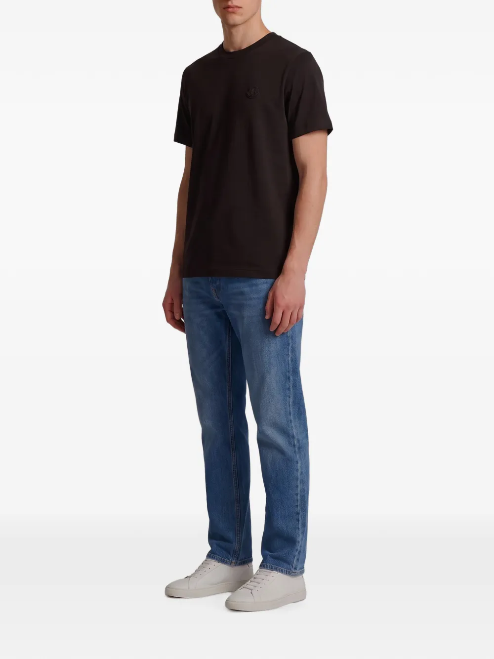 Moncler Katoenen T-shirt met logo Zwart
