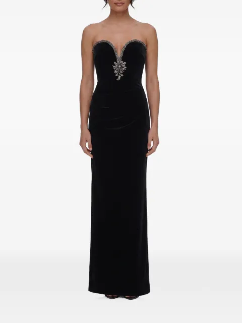Self-Portrait black velvet maxi dress
