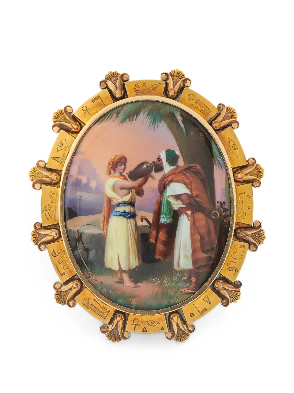Pre-owned Lb Exclusive Egyptian Revival Brooch In Gold