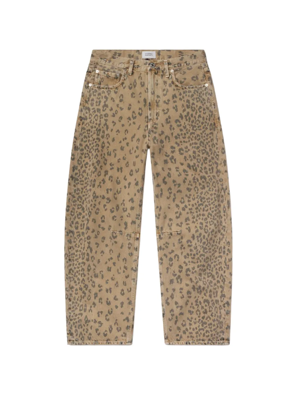 Citizen Of Humanity Leopard-print Straight-leg Jeans In Brown