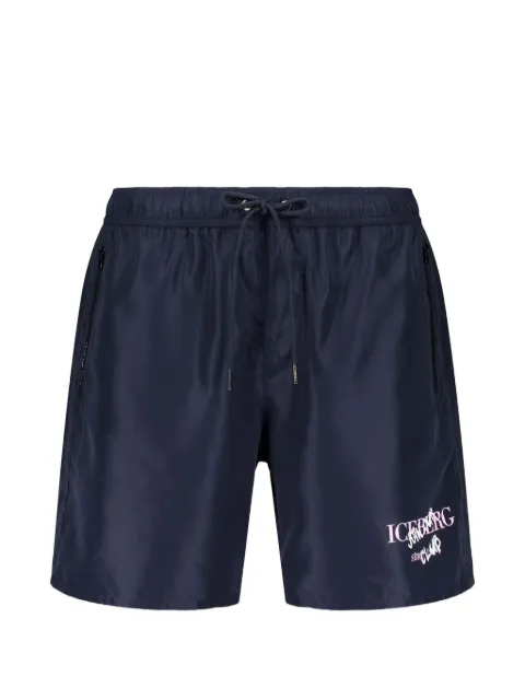 Iceberg logo-patch drawstring swim shorts