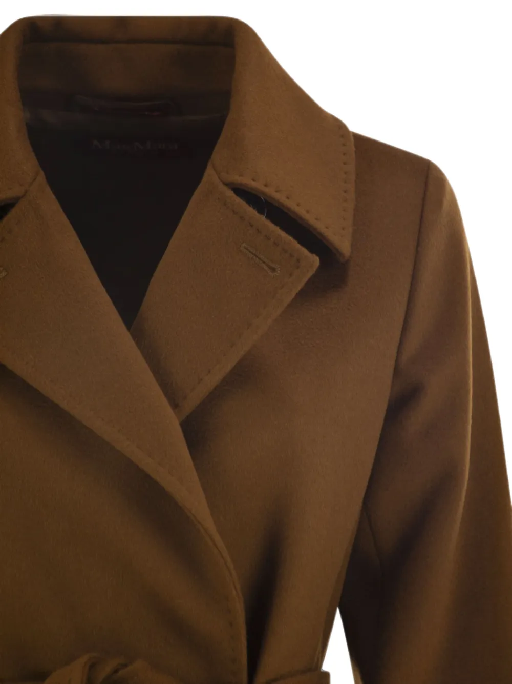 Max Mara Wollen jas met dubbele rij knopen Bruin