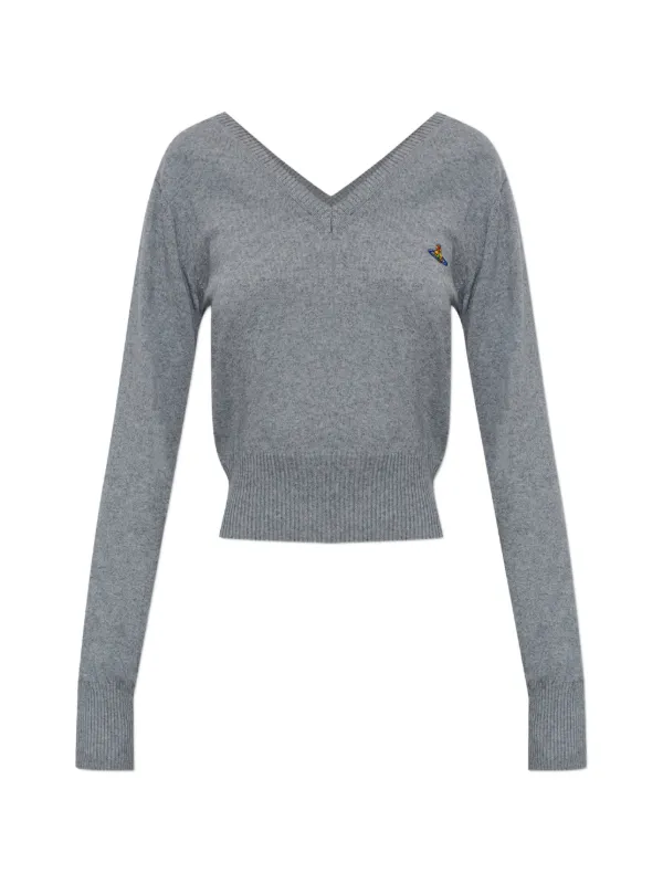 Vivienne Westwood Beatrice V-neck Sweater in Grey