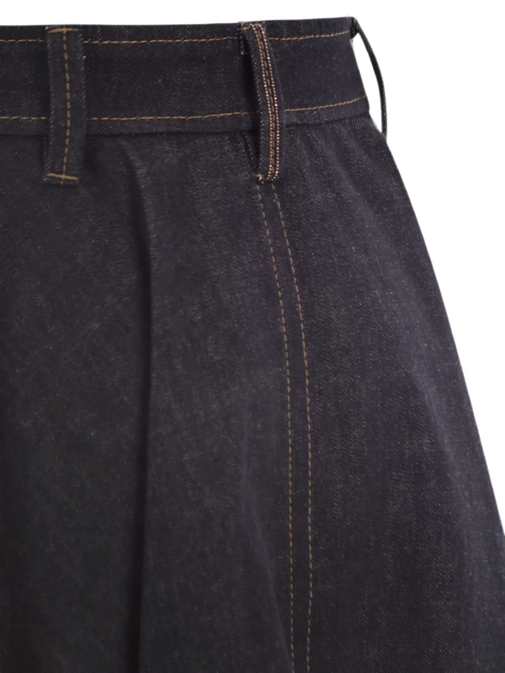 Brunello Cucinelli Uitlopende midi-rok verfraaid met Monili Blauw