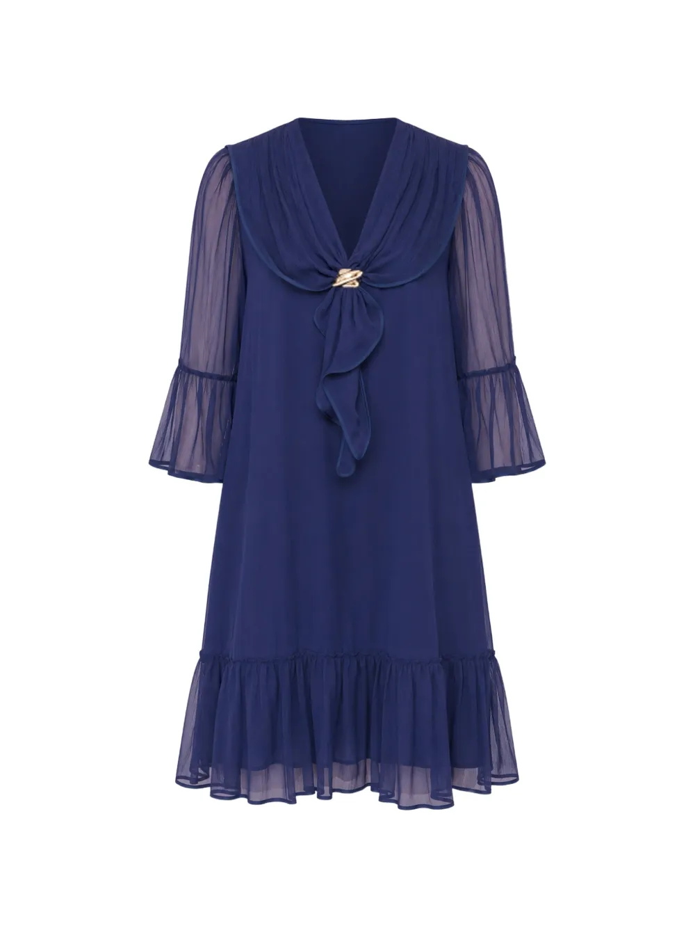 NISSA silk midi dress - Blu