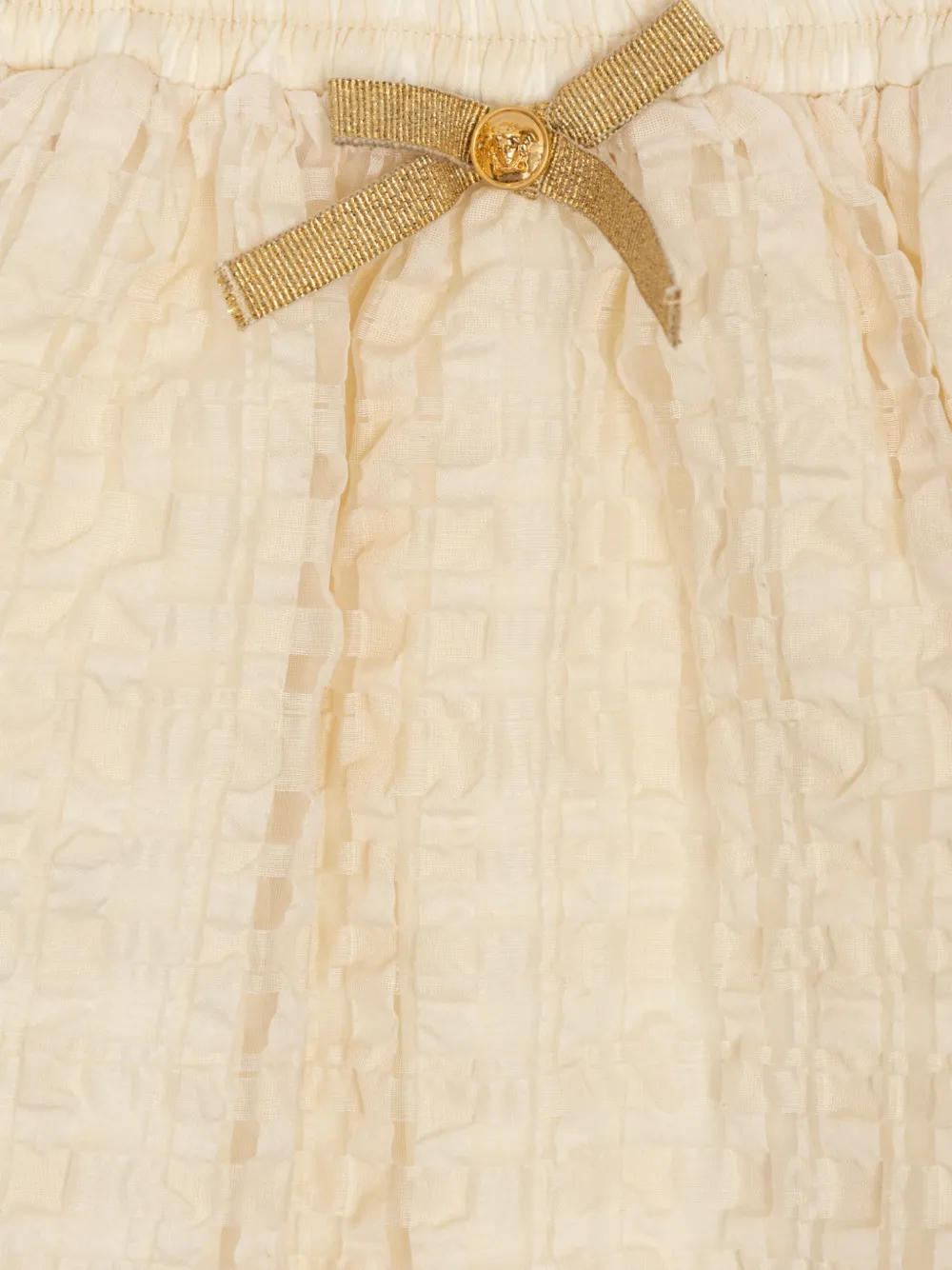 Versace Kids katoenen organza geruite cloqué maxi-rok Beige