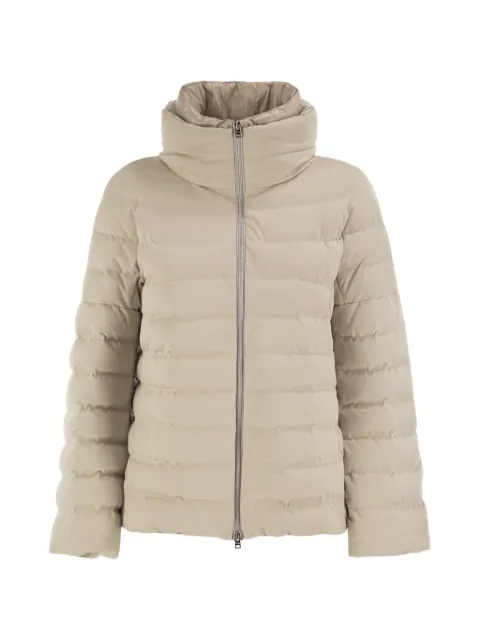 Herno padded calf suede-effect jacket