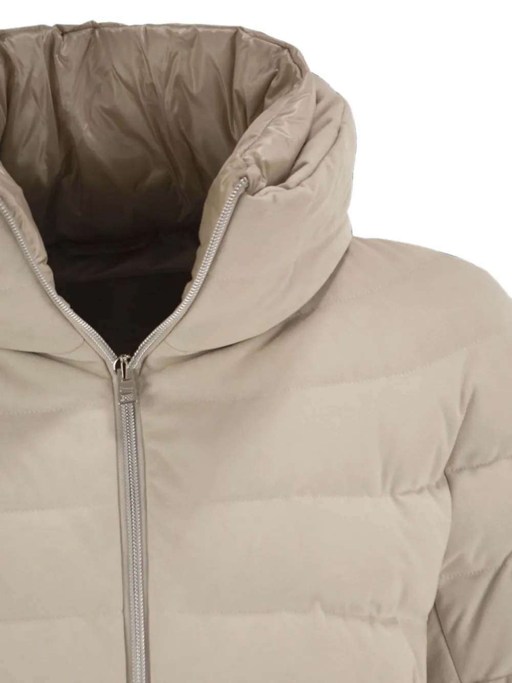 Herno Gewatteerd jack met suède-effect Beige