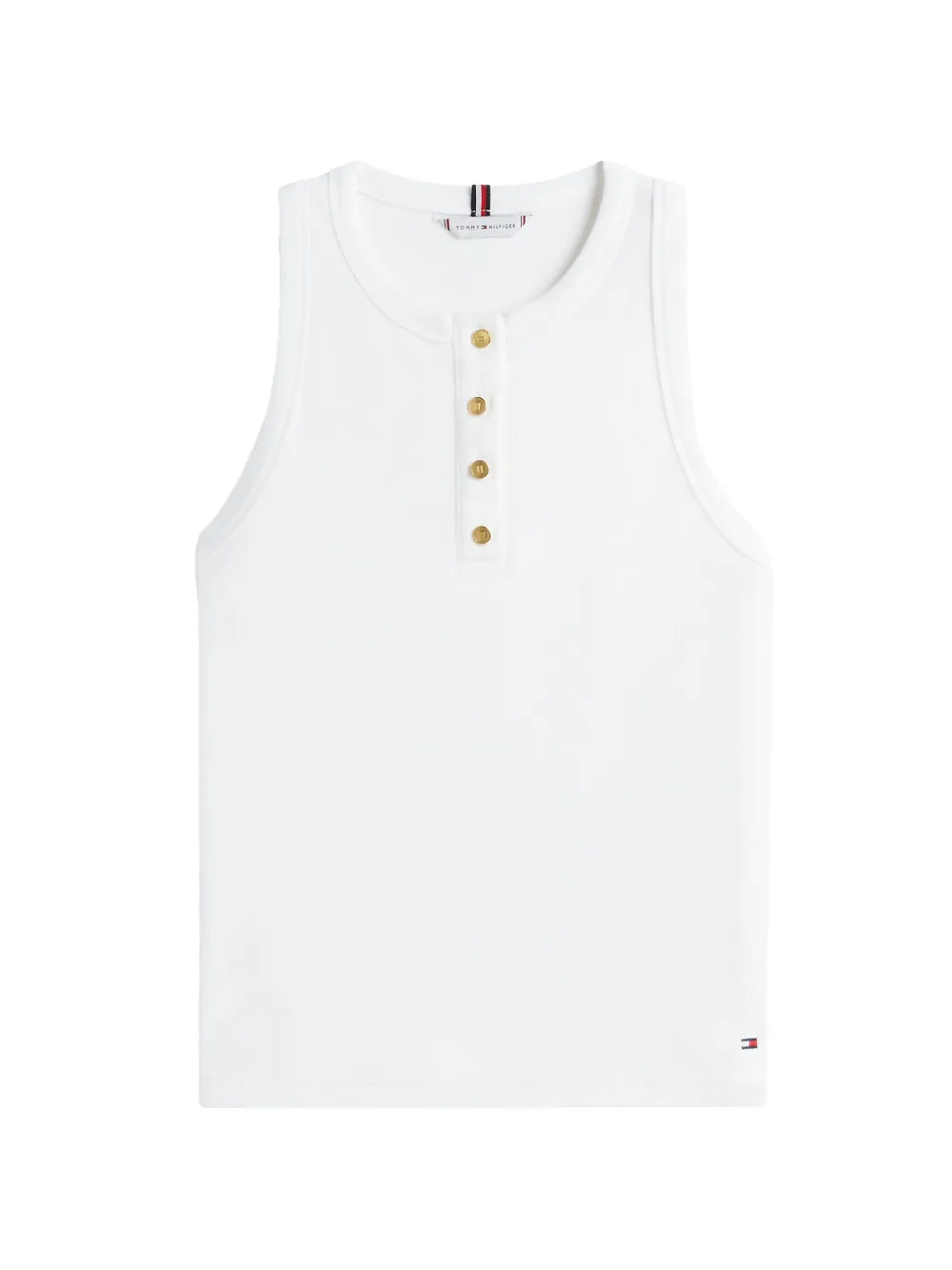Tommy Hilfiger ribbed Henley top - Bianco