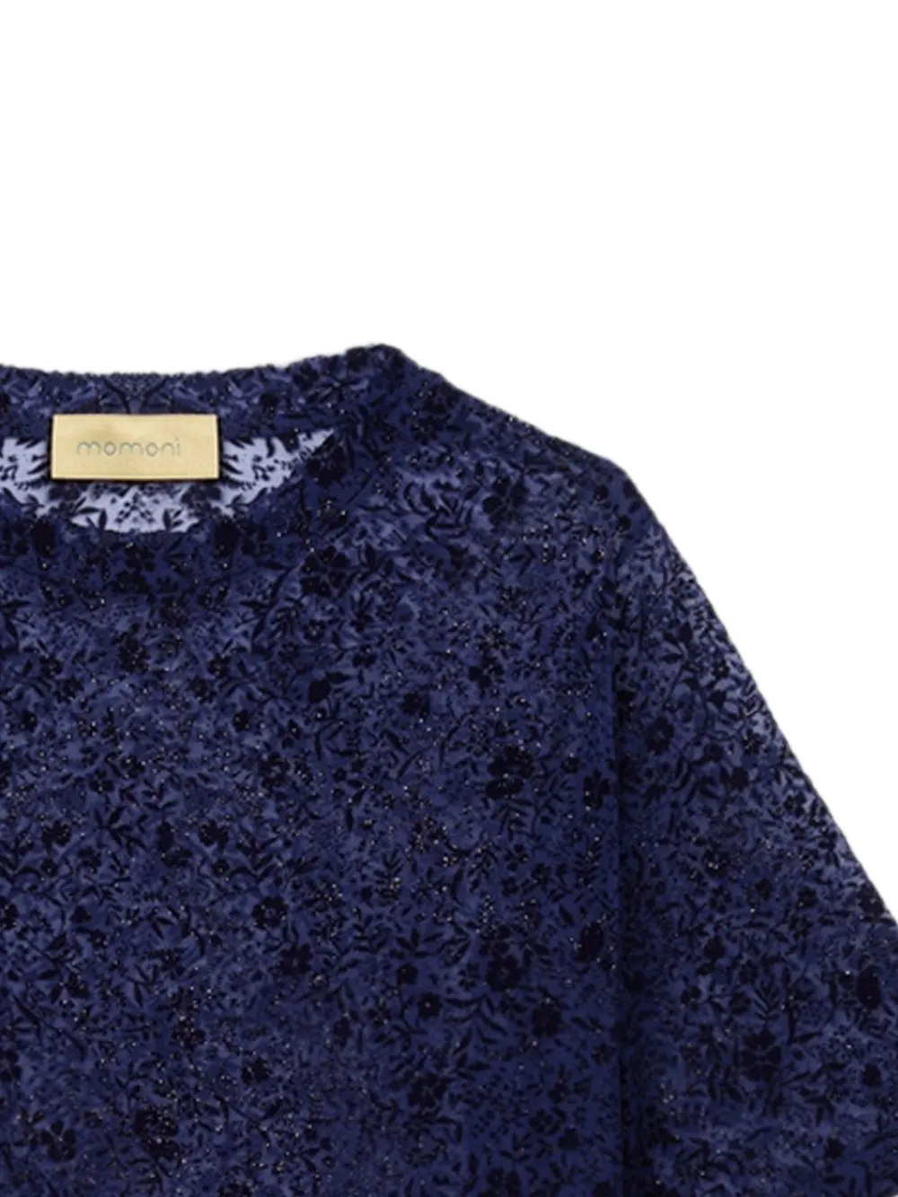 MOMONÌ Iora Bis floral-flocked T-shirt Blauw
