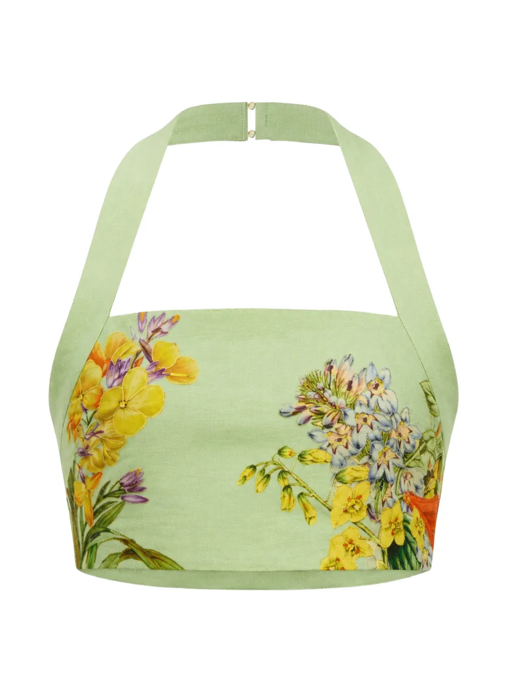 Hemant And Nandita Baku floral-print halterneck top - Verde