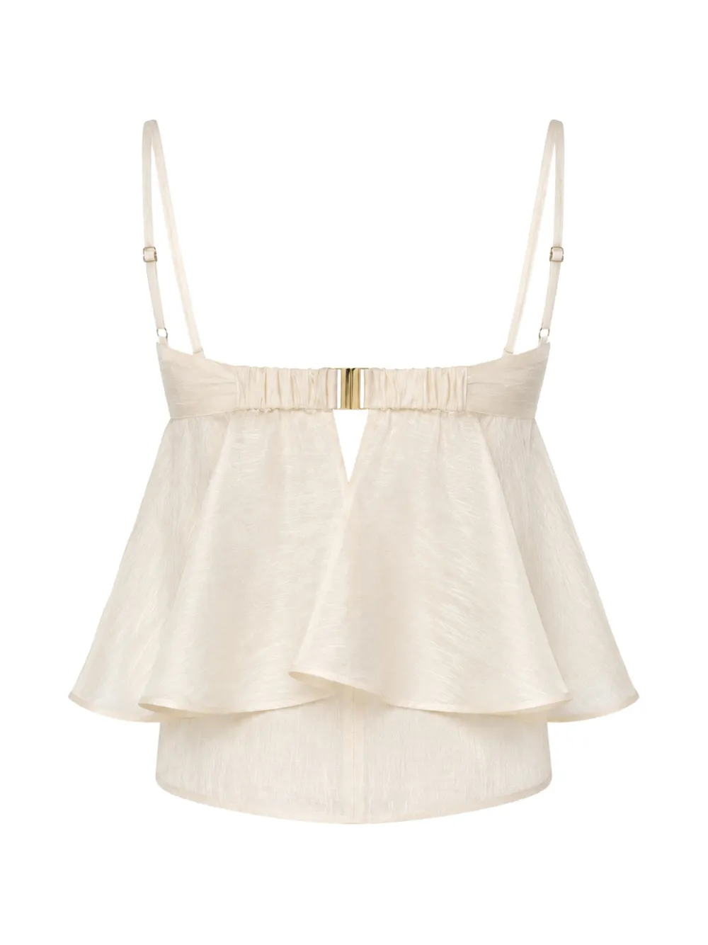 NISSA Cropped top met ruches Beige
