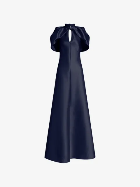 Alberta Ferretti cut-out cape-sleeves maxi dress