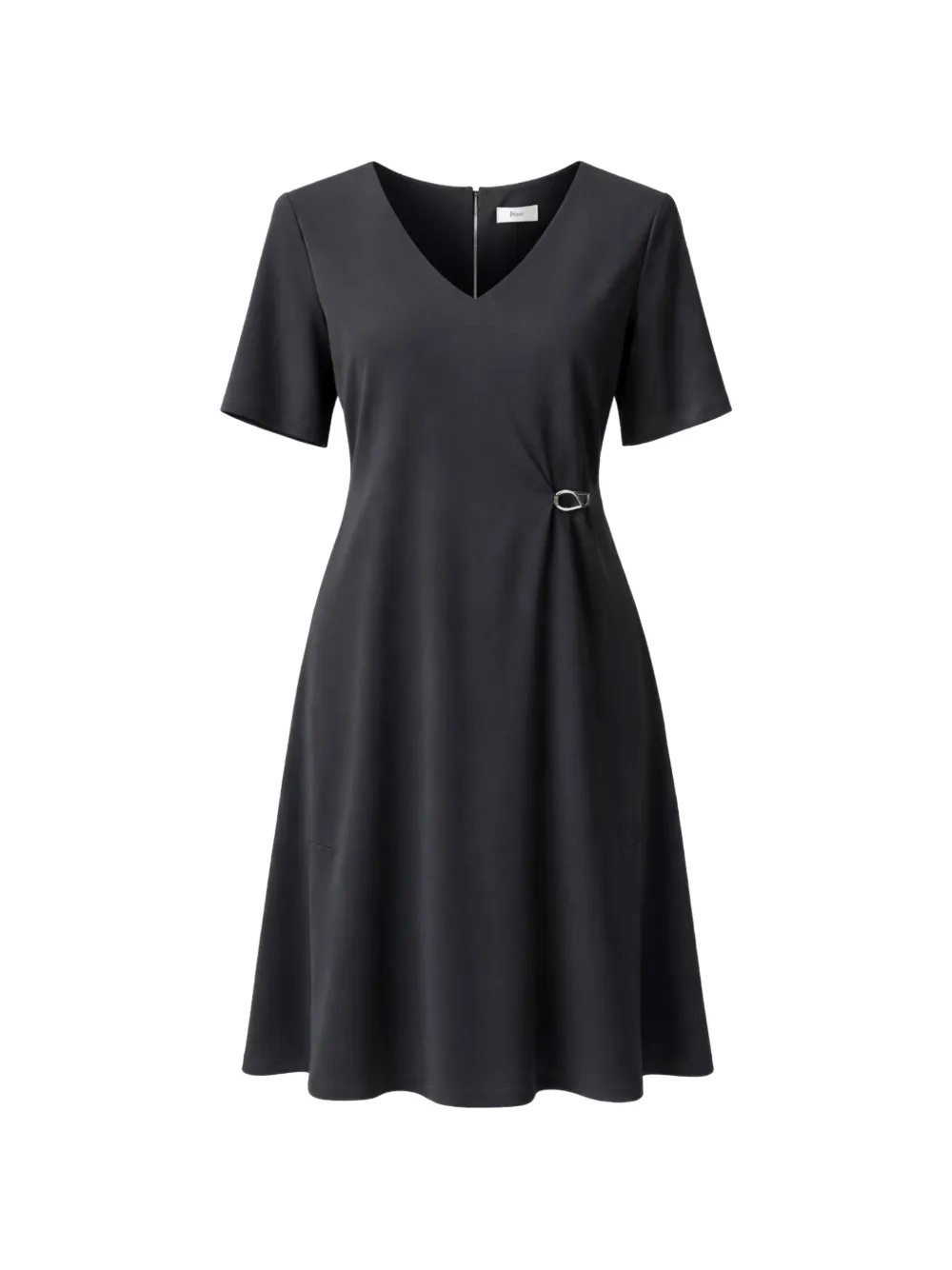 Herno Buckle-detail V-neck Midi Dress In Black