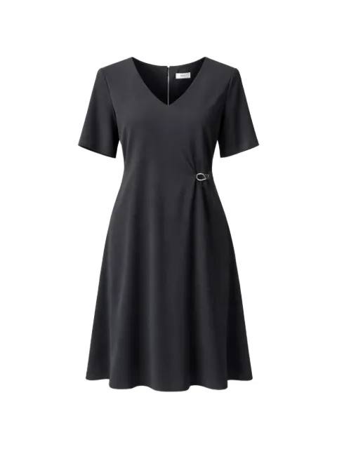 Herno buckle-detail V-neck midi dress
