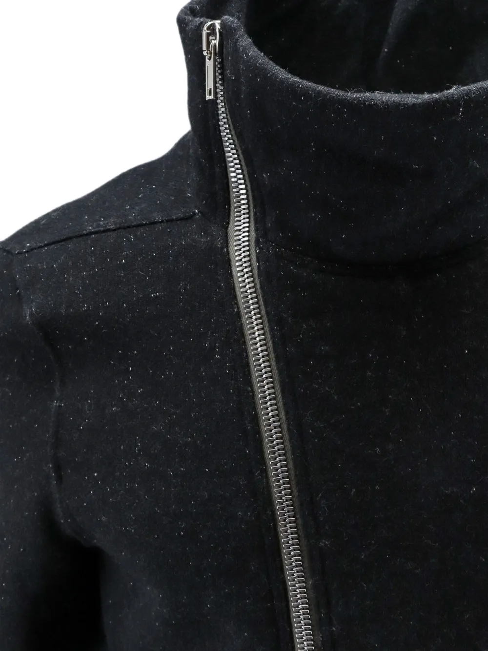 Rick Owens Trui met asymmetrische rits en trechterhals Zwart