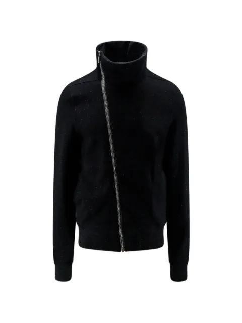 Rick Owens asymmetric-zip funnel-neck sweater