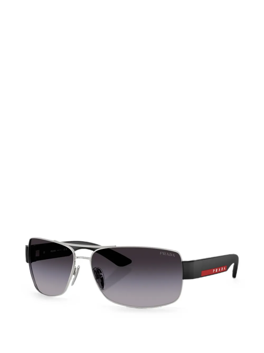 Prada Eyewear Zonnebril met rechthoekig montuur Zilver