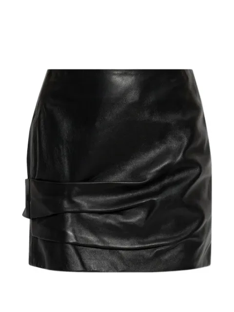ISABEL MARANT Agnes draped leather mini skirt