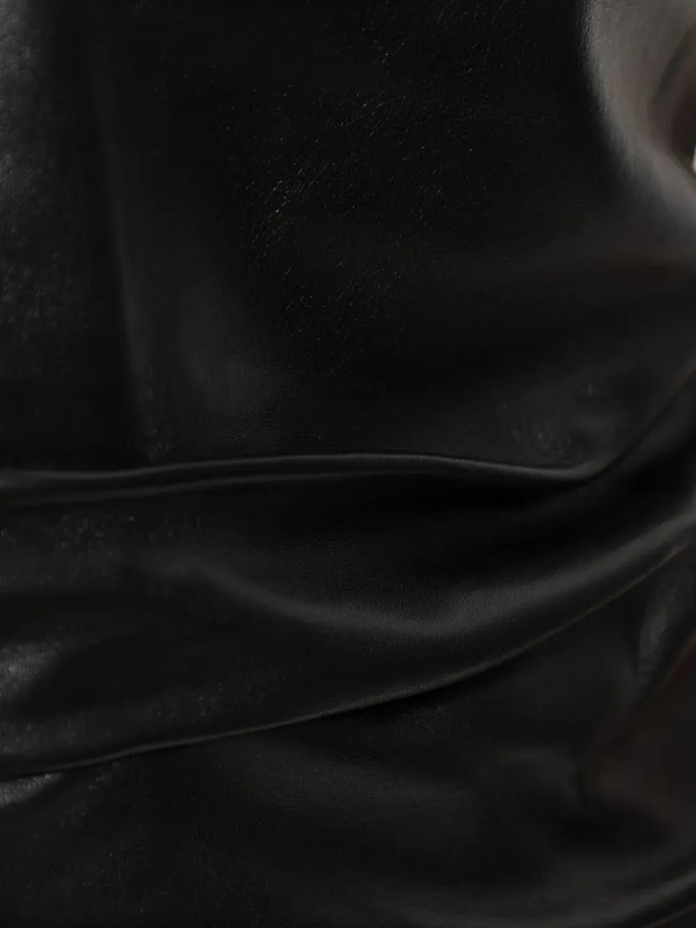 ISABEL MARANT Agnes gedrapeerde leren mini-rok Zwart
