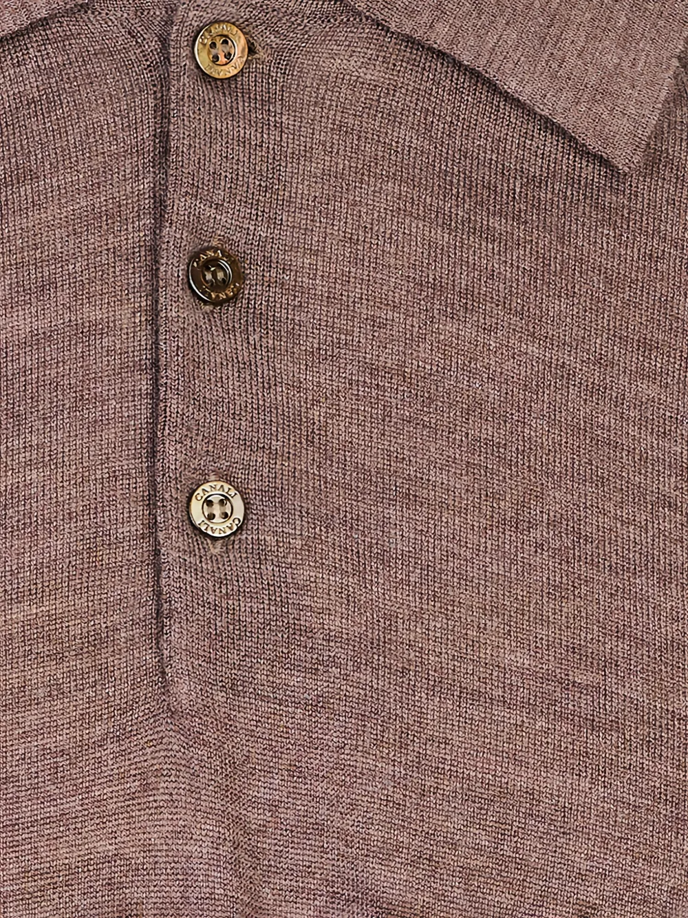 Canali Poloshirt met lange mouwen Bruin