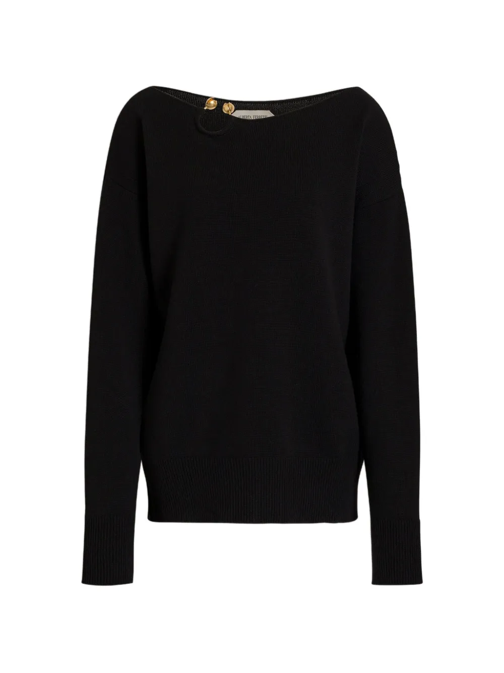 Alberta Ferretti button-embellished boat-neck sweater - Schwarz