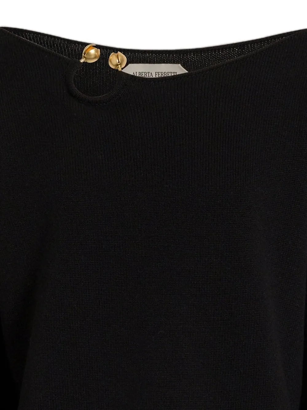 Alberta Ferretti embellished long-sleeve top Zwart