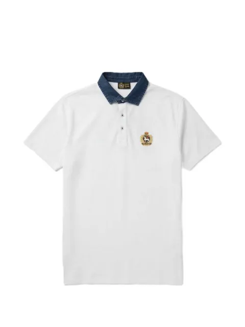 Johnny Lambs embroidered-logo denim-collar polo shirt