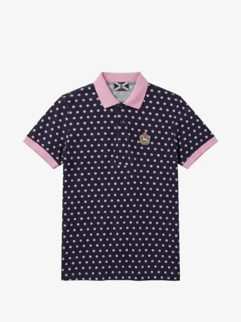 Johnny Lambs polo à pois et logo brodé 