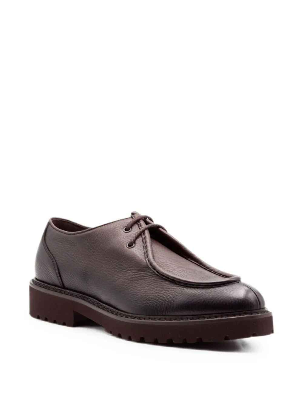 Doucal's textured box-stitched oxford shoes Bruin