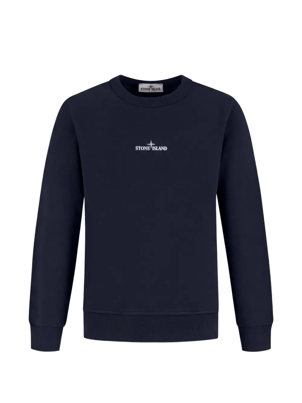 Stone Island Junior logo-print crew-neck sweatshirt - Blu