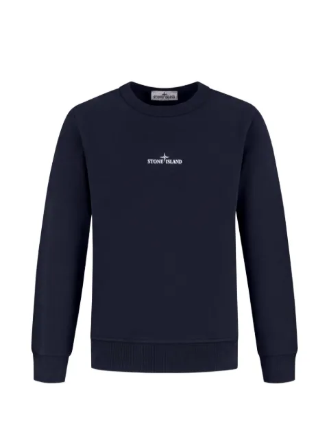 Stone Island Junior sweatshirt med rund hals og logotryk