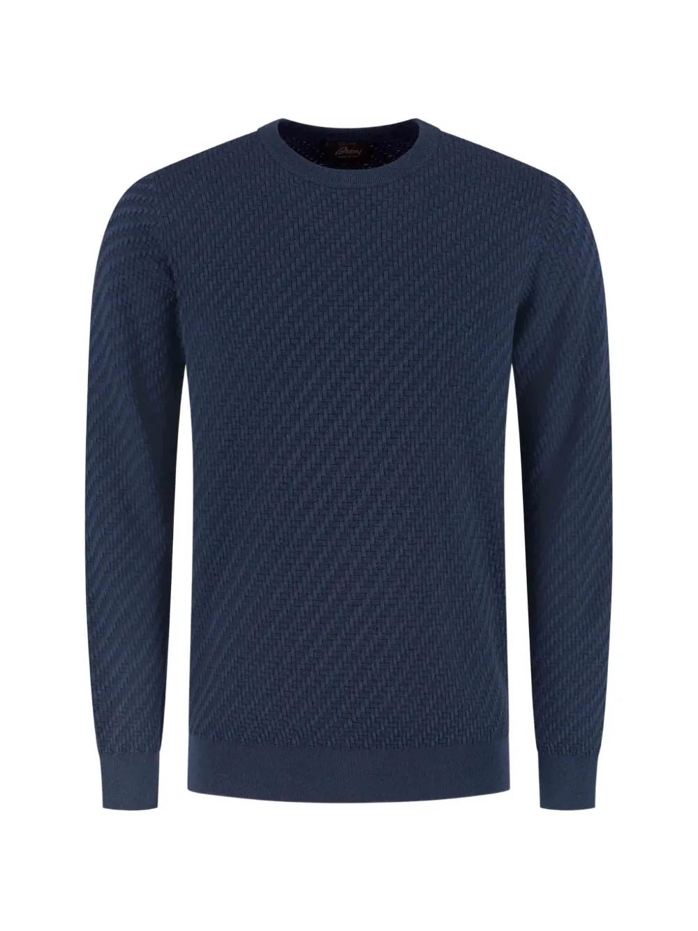 Brioni textured-knit crew-neck sweater - Blue