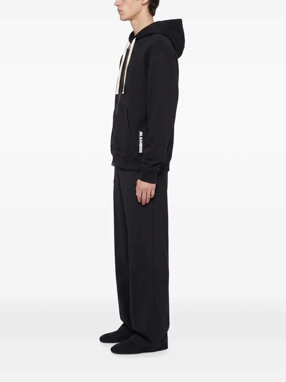 Jil Sander Hoodie met trekkoord Zwart