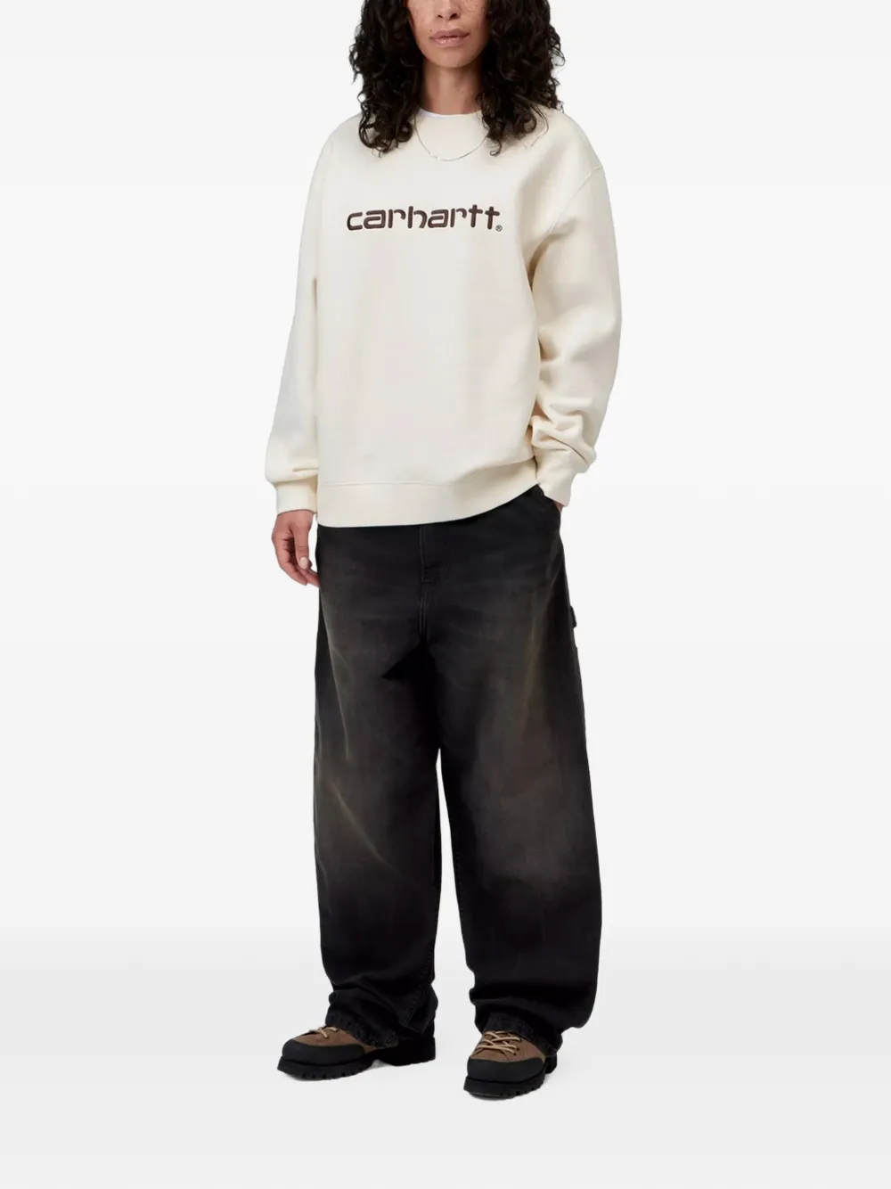 Carhartt WIP Sweater met geborduurd logo Beige