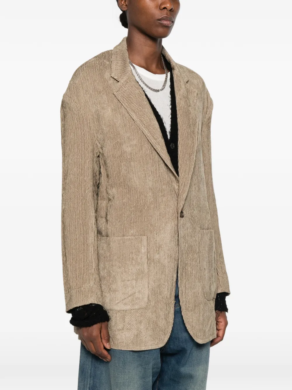 R13 Blazer met dubbele rij knopen Beige