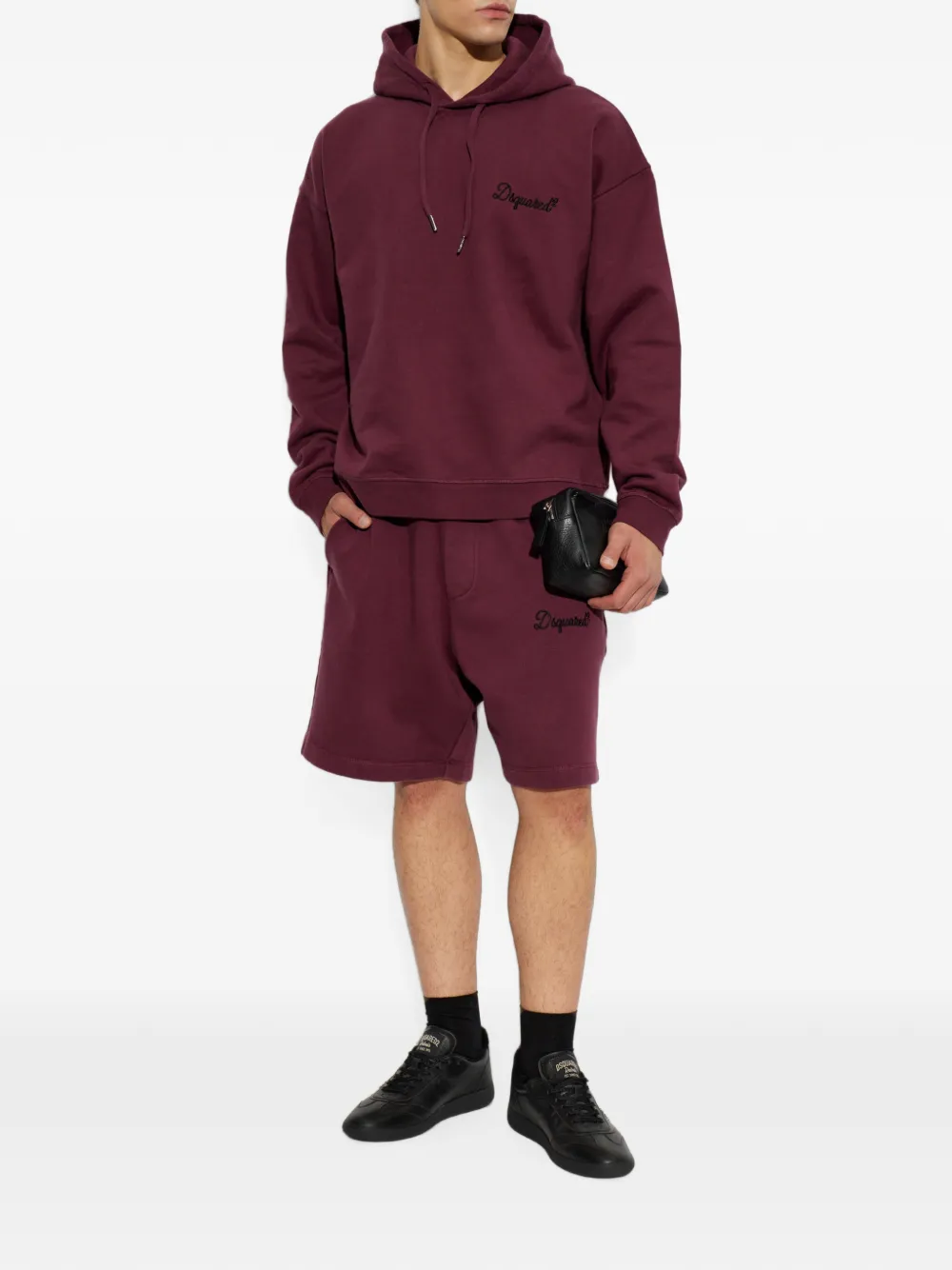 DSQUARED2 Hoodie met geborduurd logo Rood