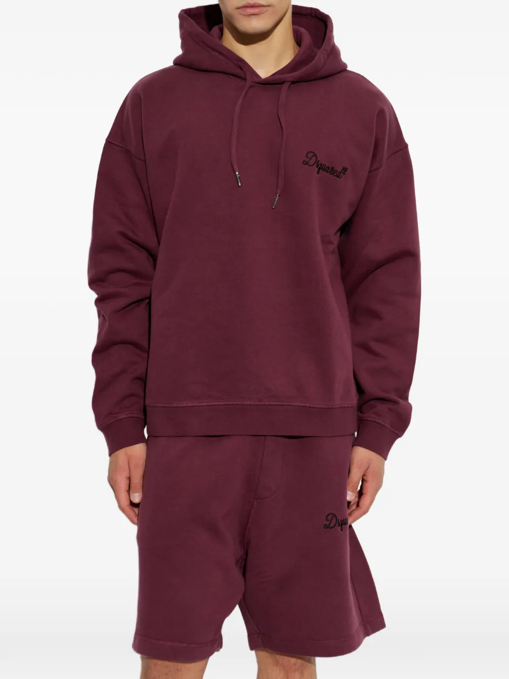 DSQUARED2 Hoodie met geborduurd logo Rood