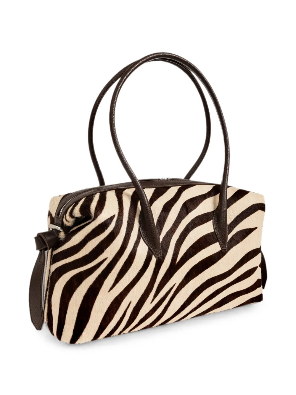Yuzefi Brioche Duffle schoudertas met zebraprint Beige