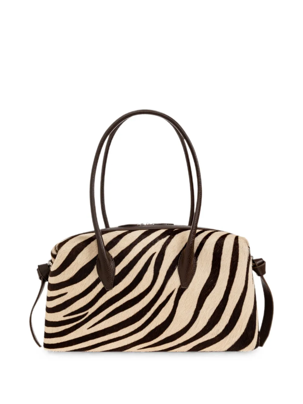 Yuzefi Brioche Duffle schoudertas met zebraprint Beige