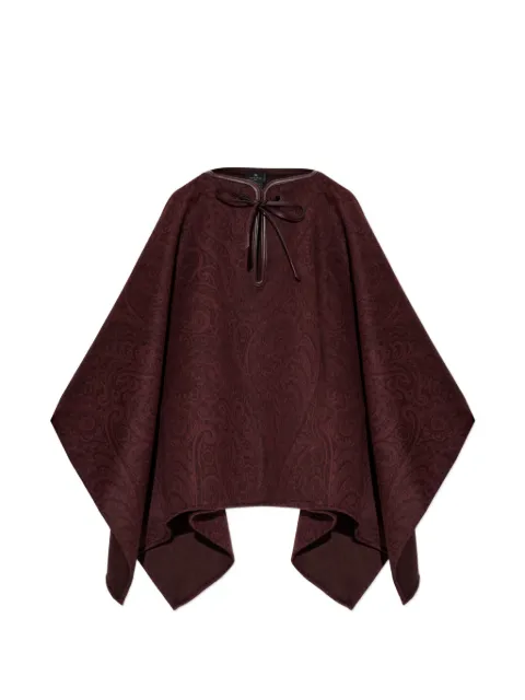 ETRO Paisley-patterned tie-fastening poncho