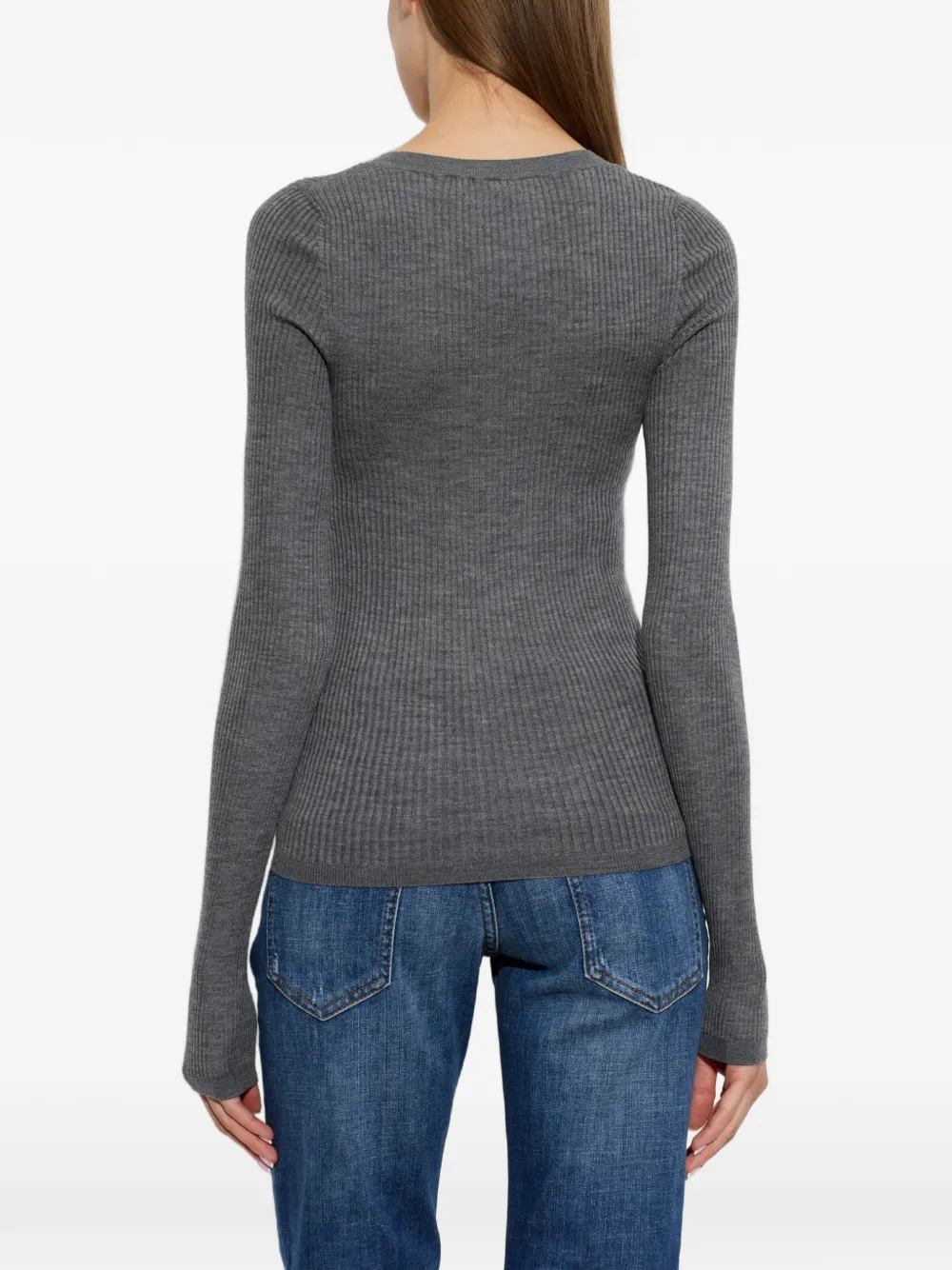 DSQUARED2 ribbed-knit wool sweater Grijs