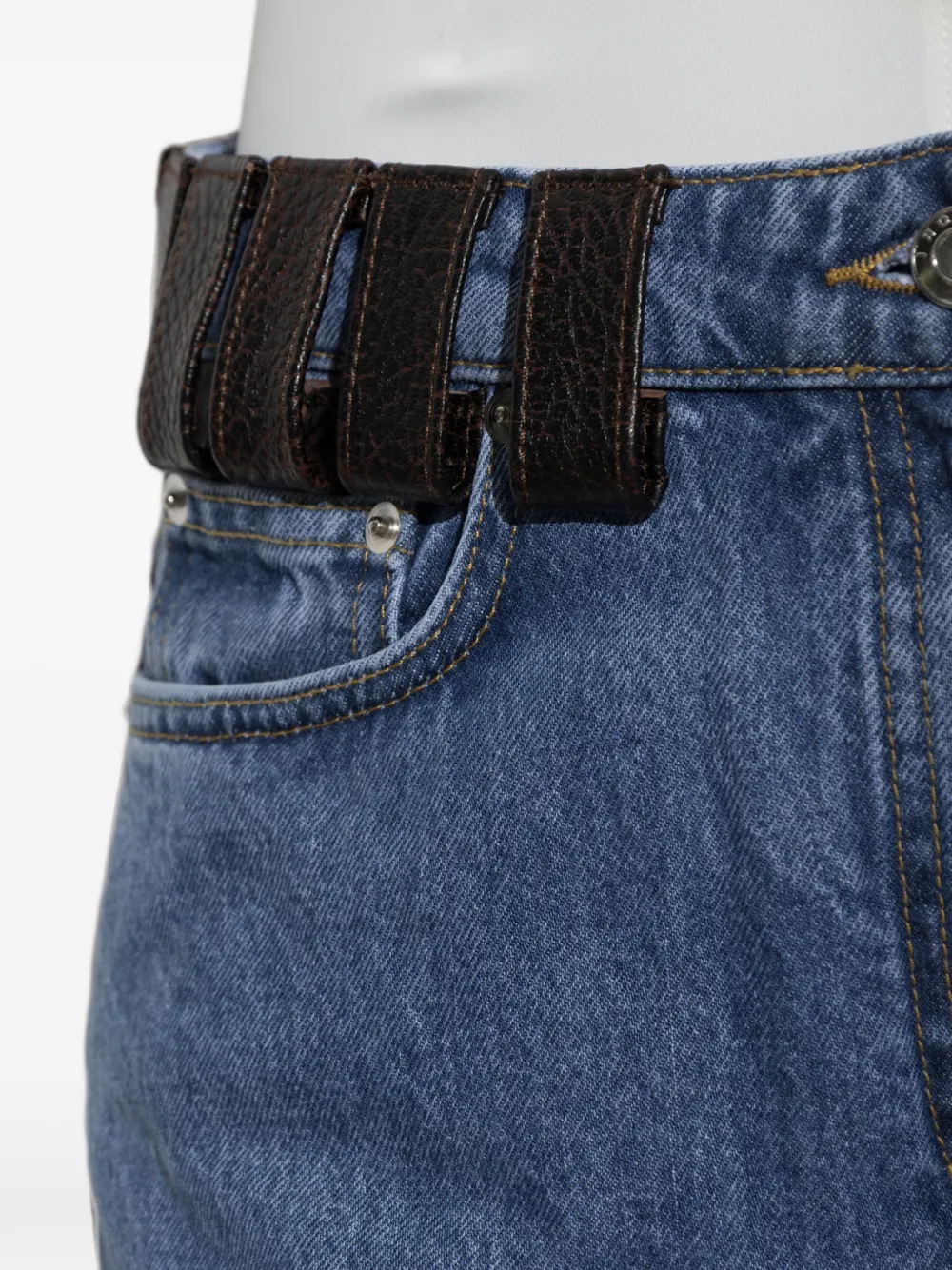 IRO Archies jeans met leren afwerking Blauw