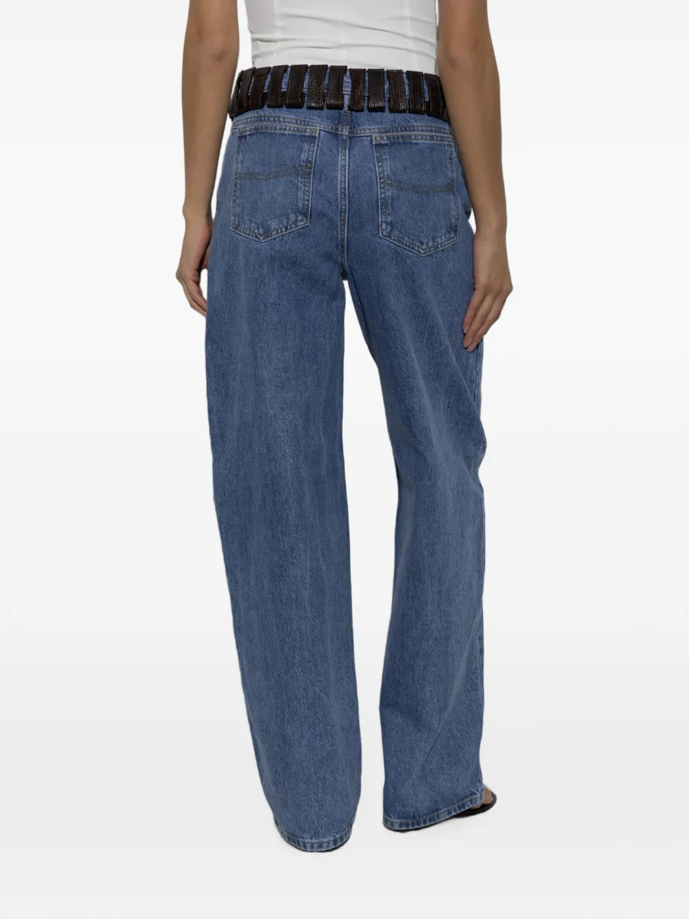 IRO Archies jeans met leren afwerking Blauw