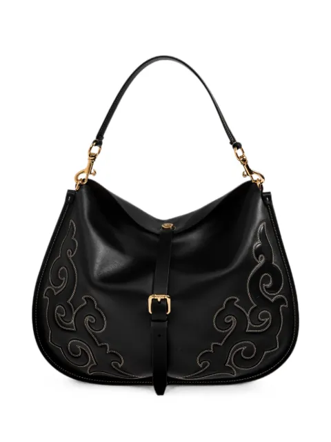 ETRO maxi leather pony bag with Texan embroidery