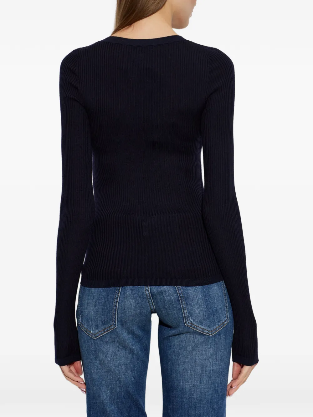 DSQUARED2 Ribgebreide trui met logopatch Blauw