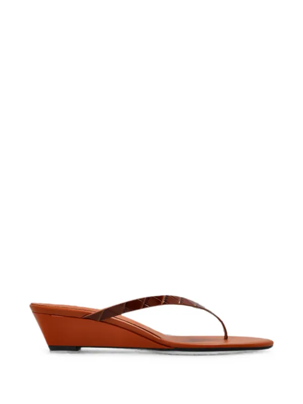 Christopher Esber Scala Leather Heeled Sandals in Brown